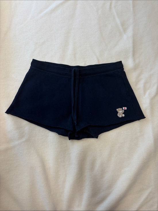 Hollister Pants - Discontinued Hollister Navy Blue Fleece Shorts with Embroidery